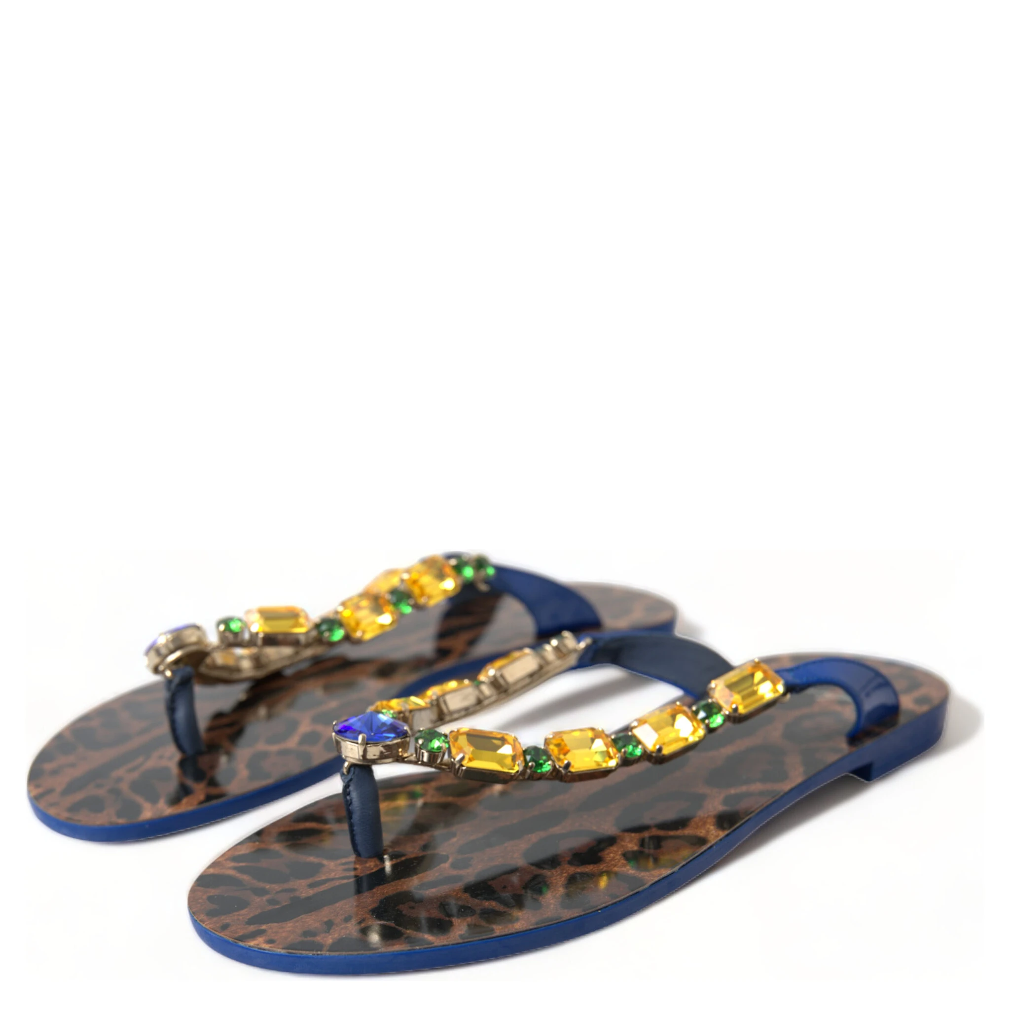 Blue Crystals Flats Sandals Beachwear Shoes