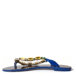 Blue Crystals Flats Sandals Beachwear Shoes