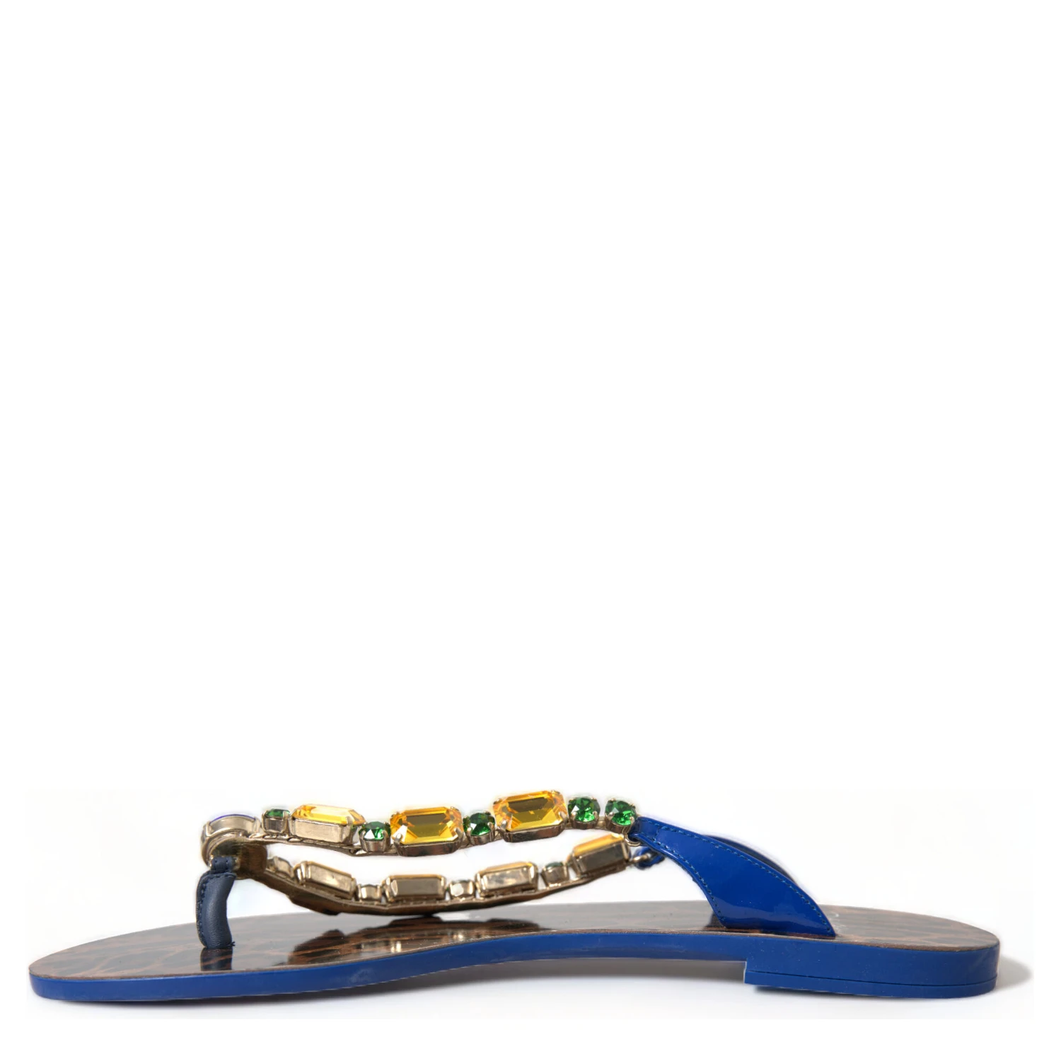 Blue Crystals Flats Sandals Beachwear Shoes