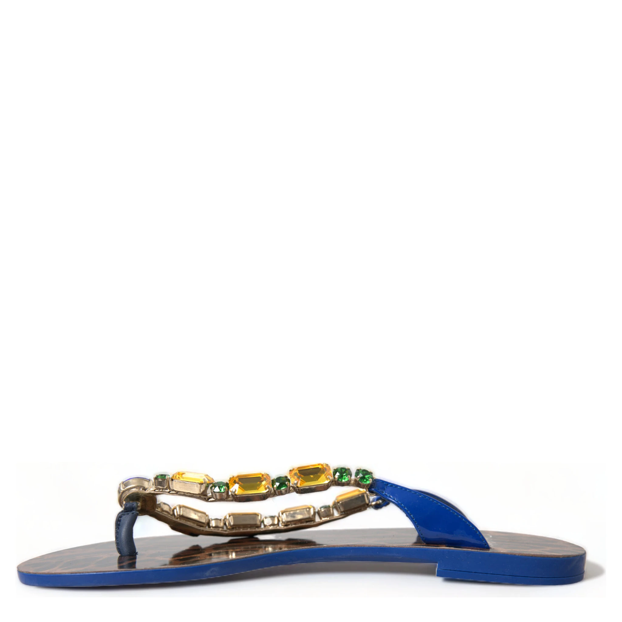Blue Crystals Flats Sandals Beachwear Shoes