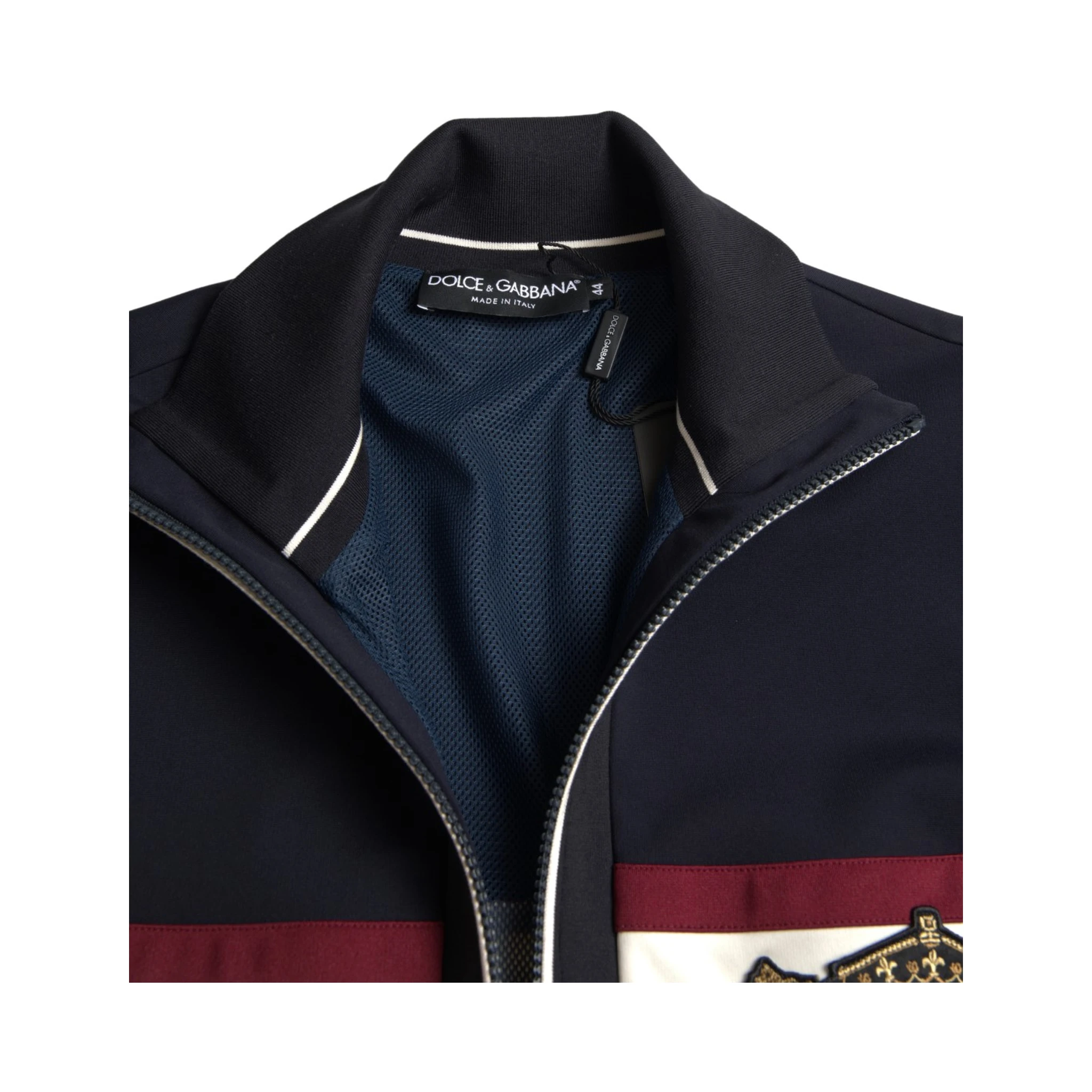 Blue Cardigan Heraldic Full Zip Sweater