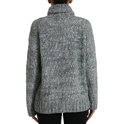 Gray Cashmere Turtle Neck Pullover Sweater