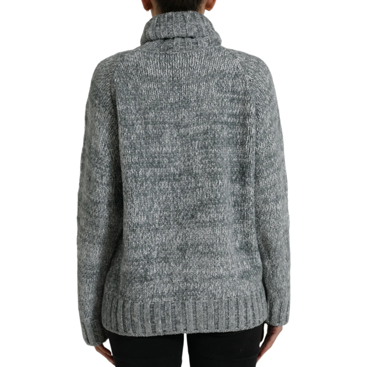 Gray Cashmere Turtle Neck Pullover Sweater