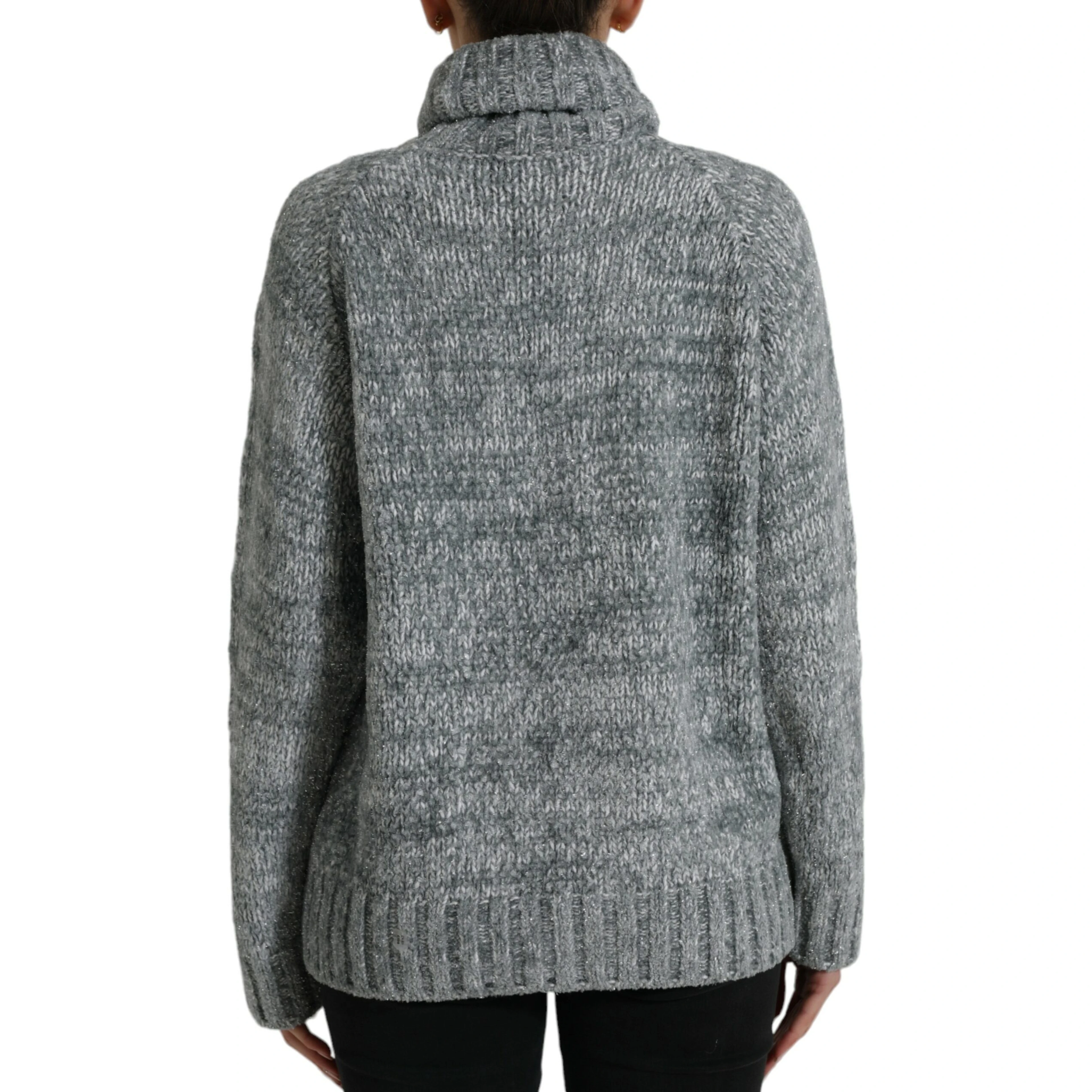 Gray Cashmere Turtle Neck Pullover Sweater