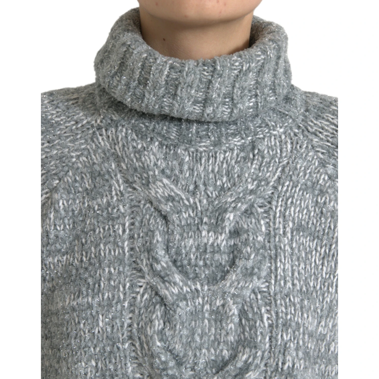 Gray Cashmere Turtle Neck Pullover Sweater