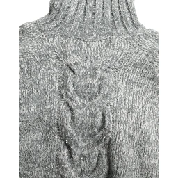Gray Cashmere Turtle Neck Pullover Sweater