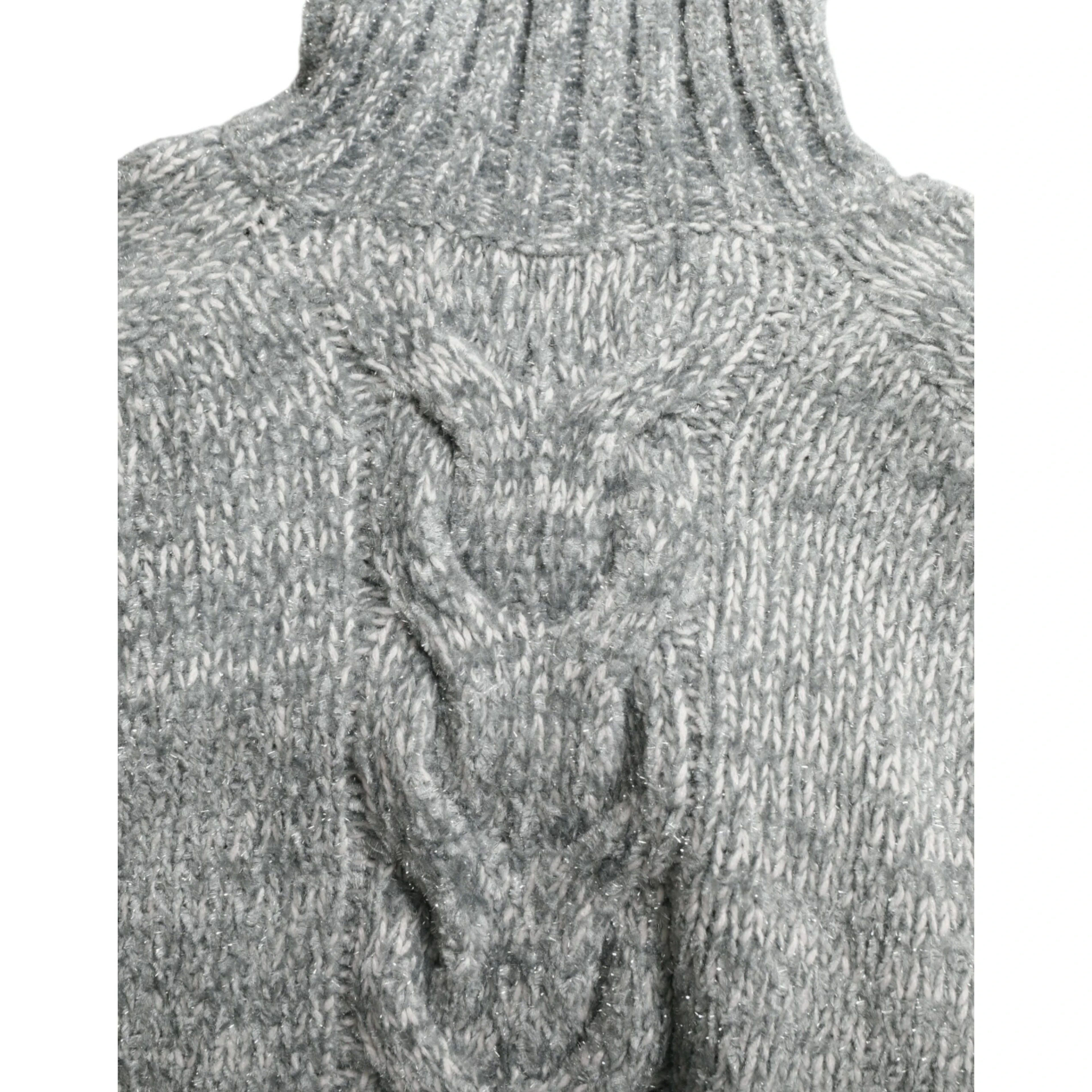 Gray Cashmere Turtle Neck Pullover Sweater