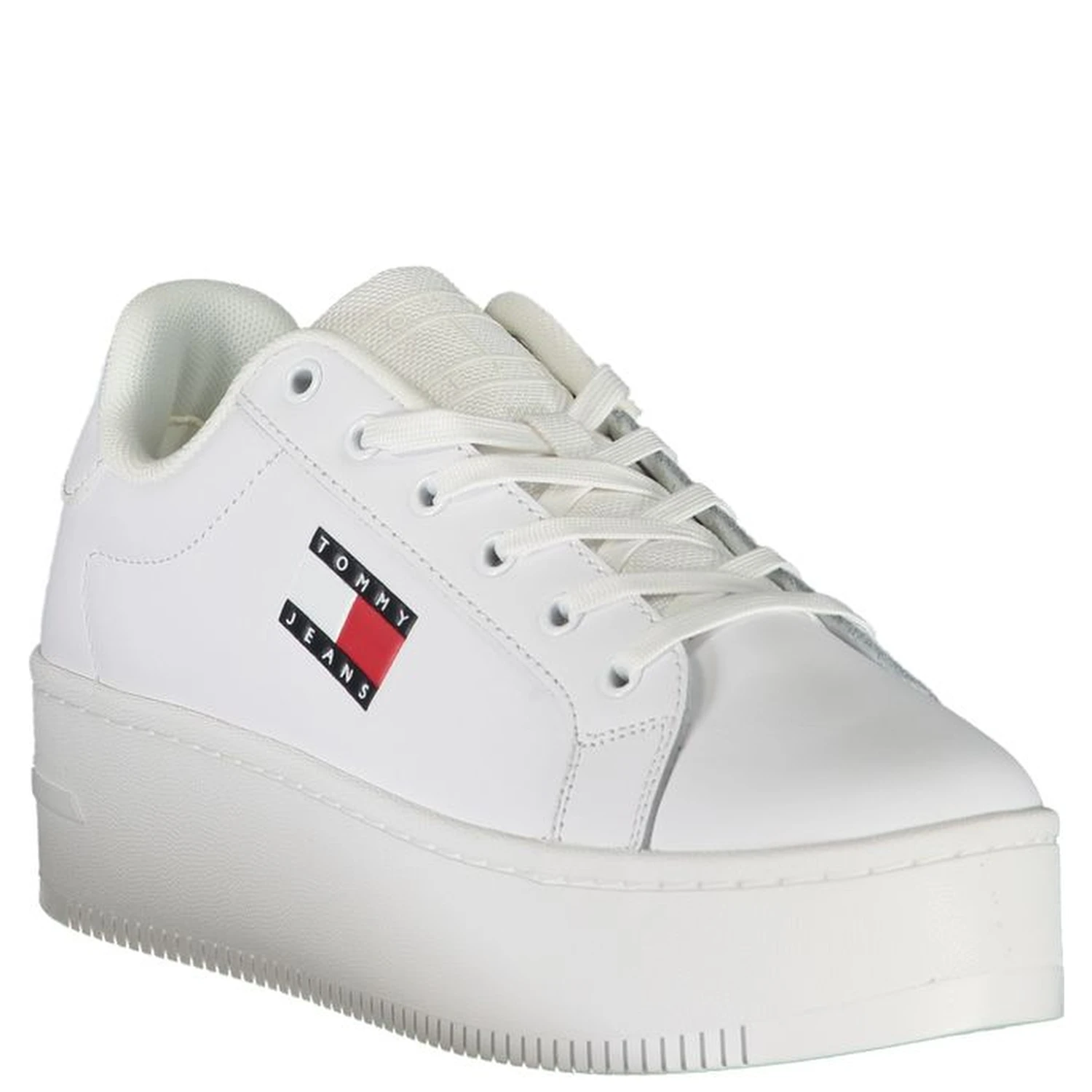 White chunky platform sneakers