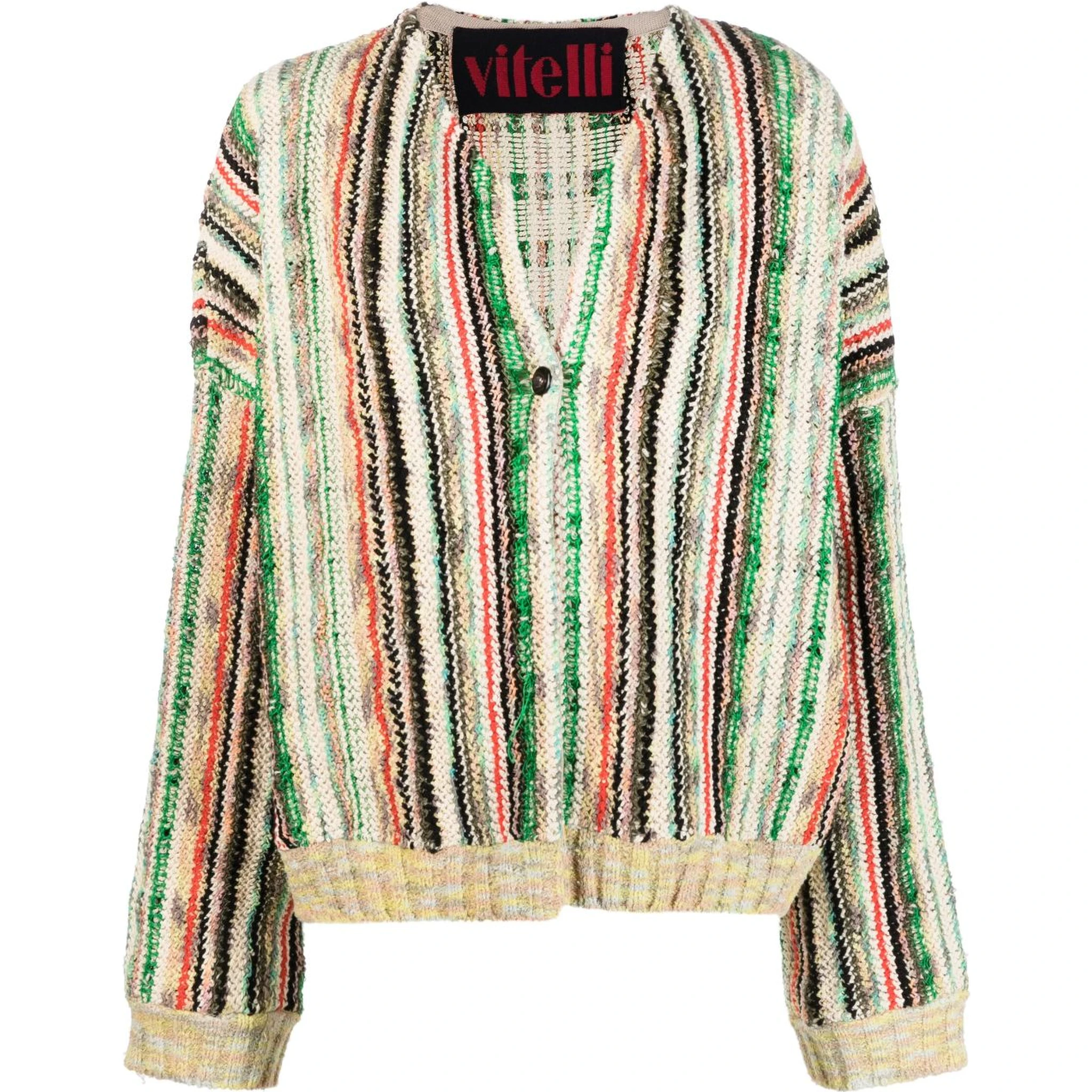 striped knit cardigan