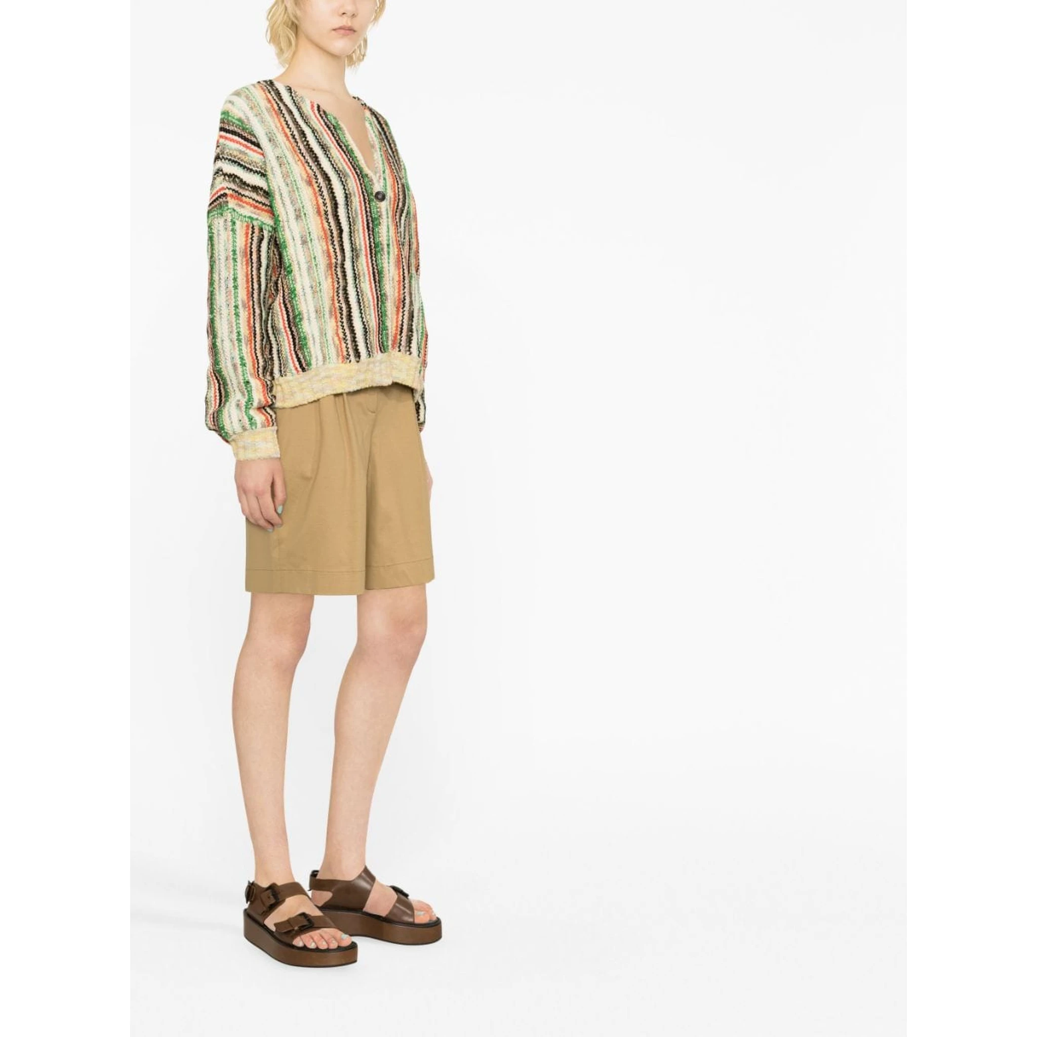 striped knit cardigan