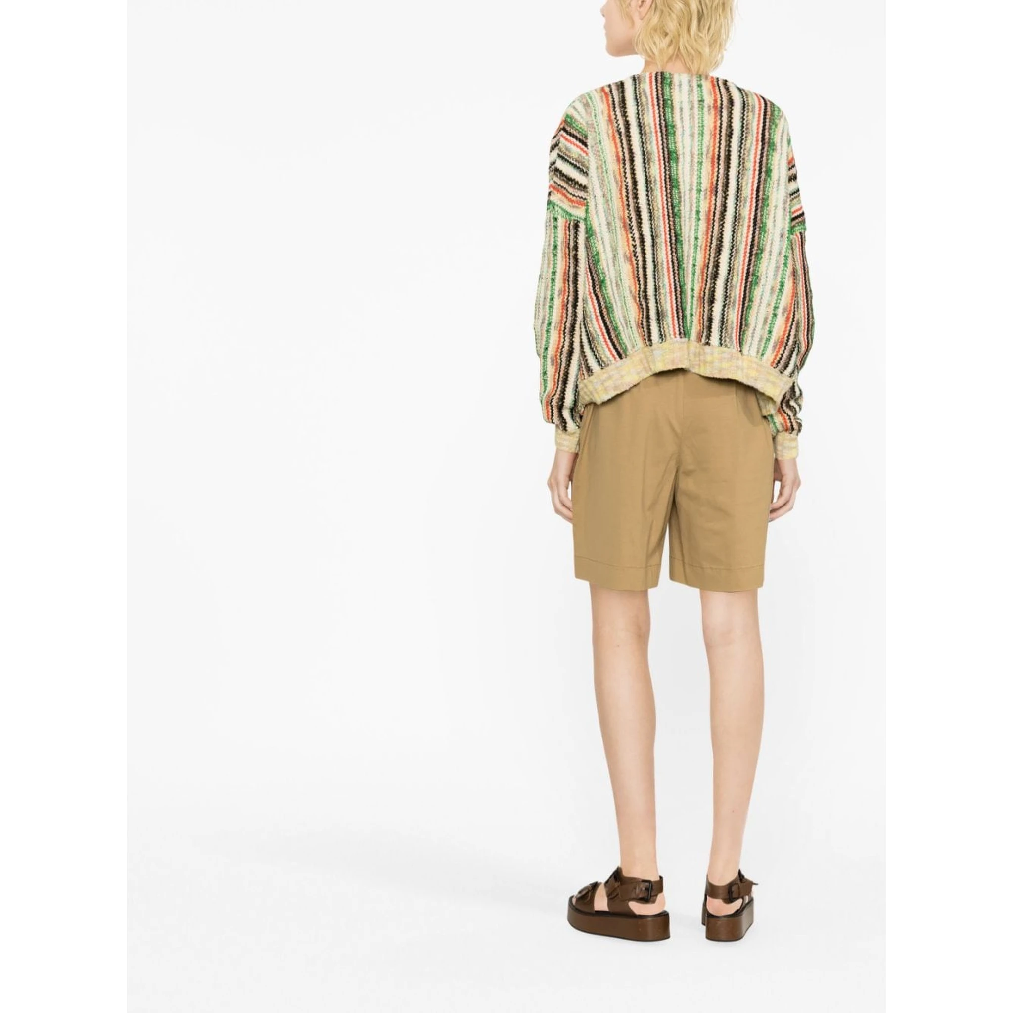 striped knit cardigan