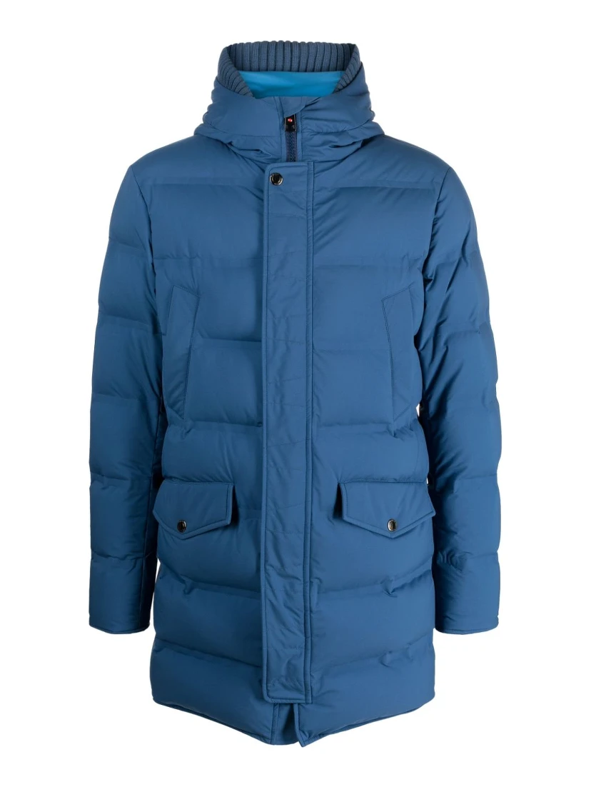 slouch-hood padded-design jacket