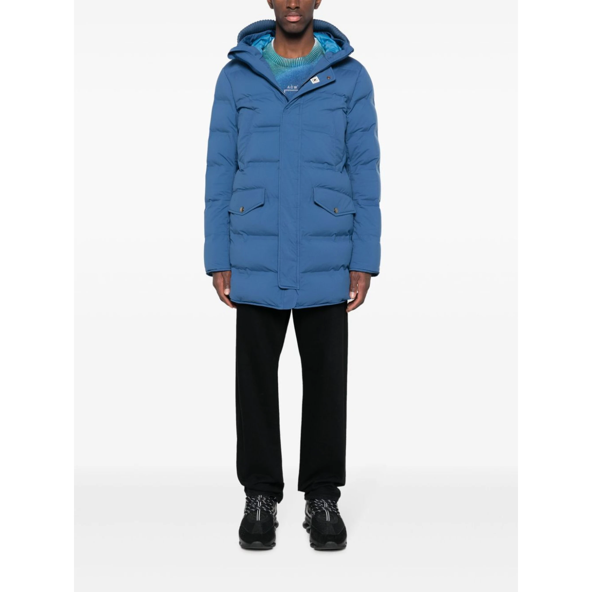 slouch-hood padded-design jacket