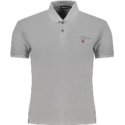 Gray Cotton Polo Shirt