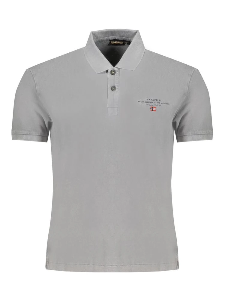 Gray Cotton Polo Shirt