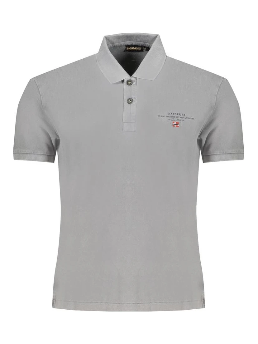 Gray Cotton Polo Shirt