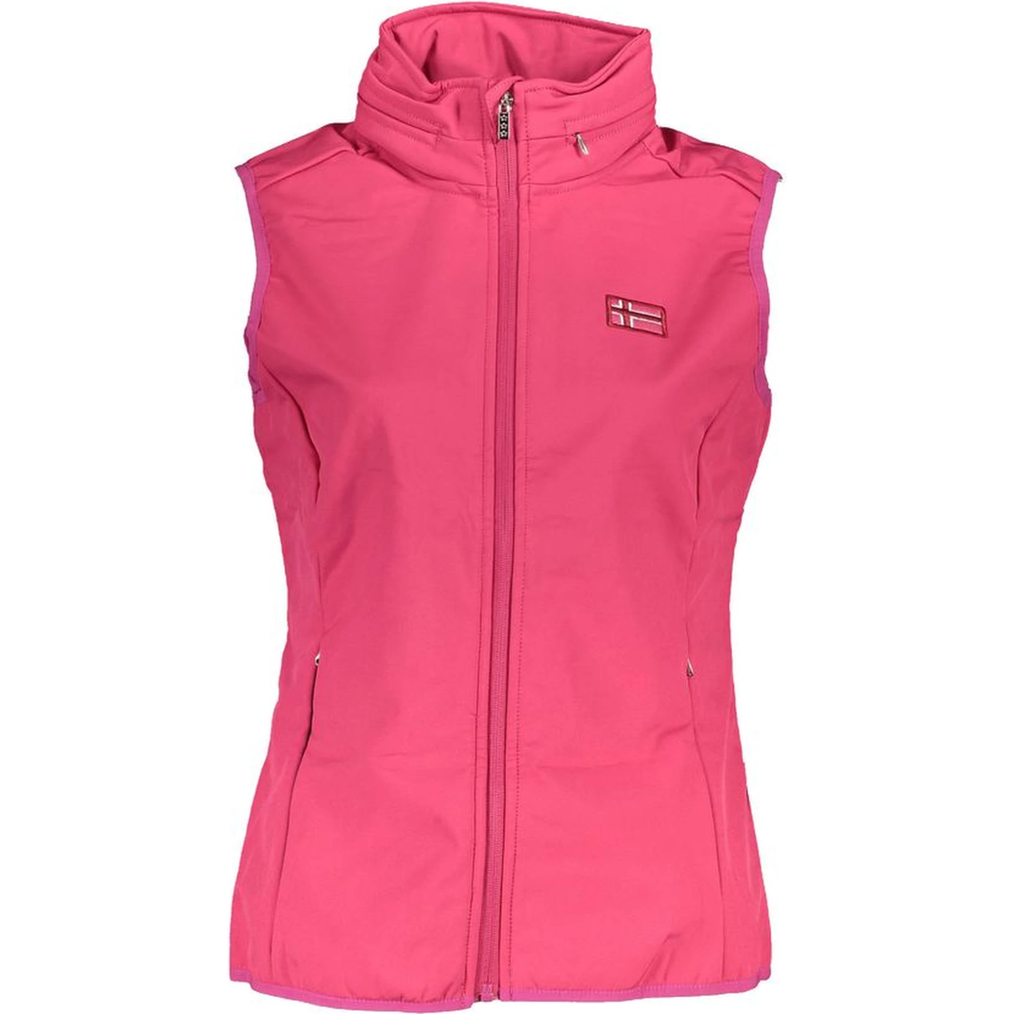 Pink Polyester Sleveless Jacket