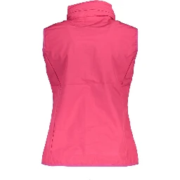 Pink Polyester Sleveless Jacket