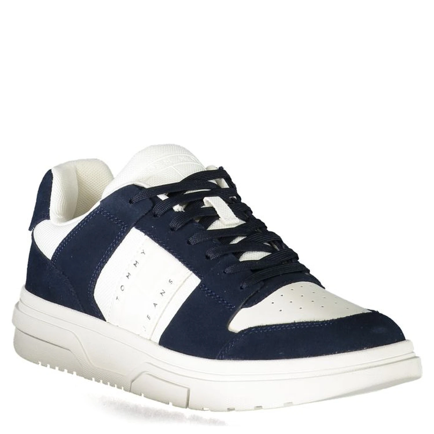 Men's sneakers in a white and navy blue colorway