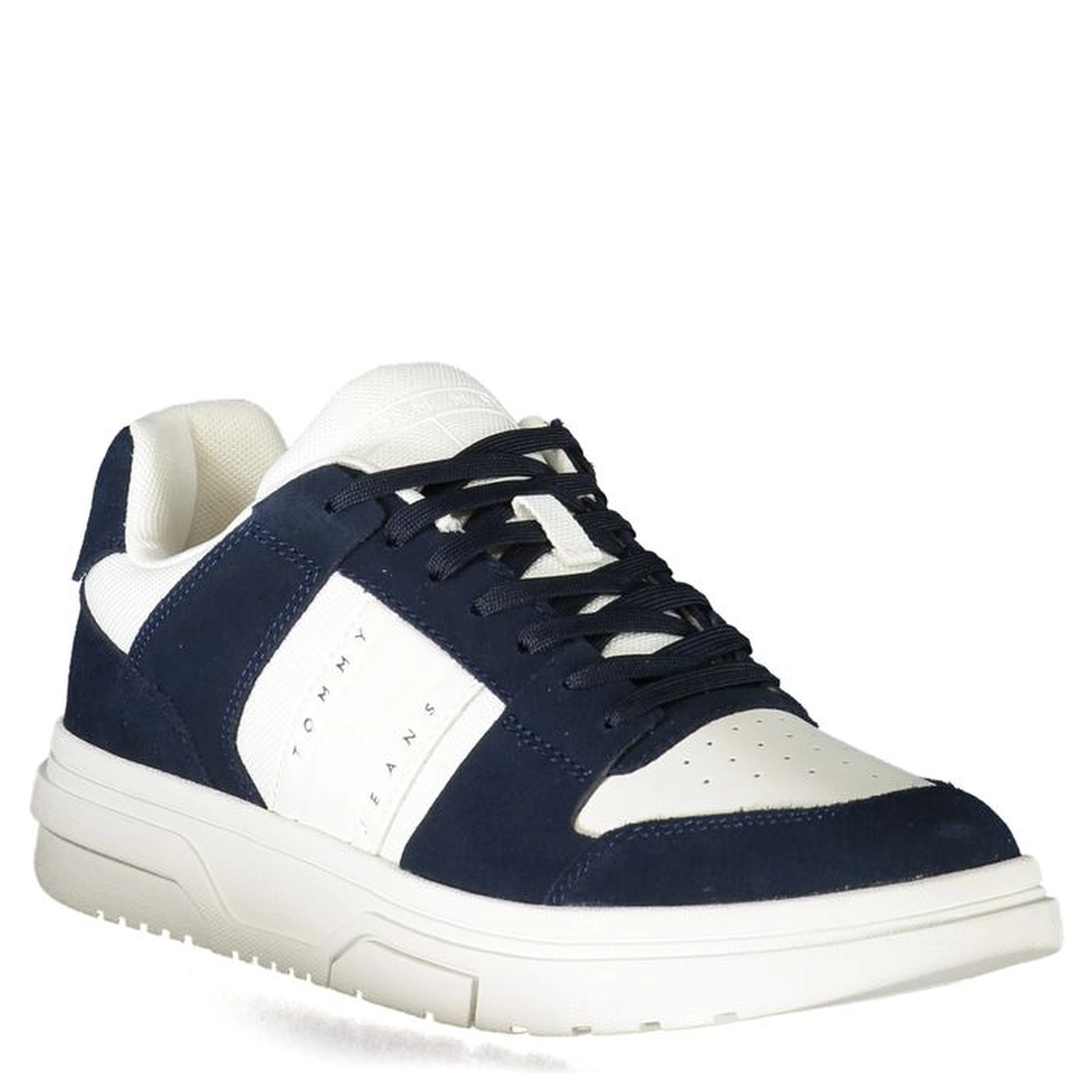 Men's sneakers in a white and navy blue colorway