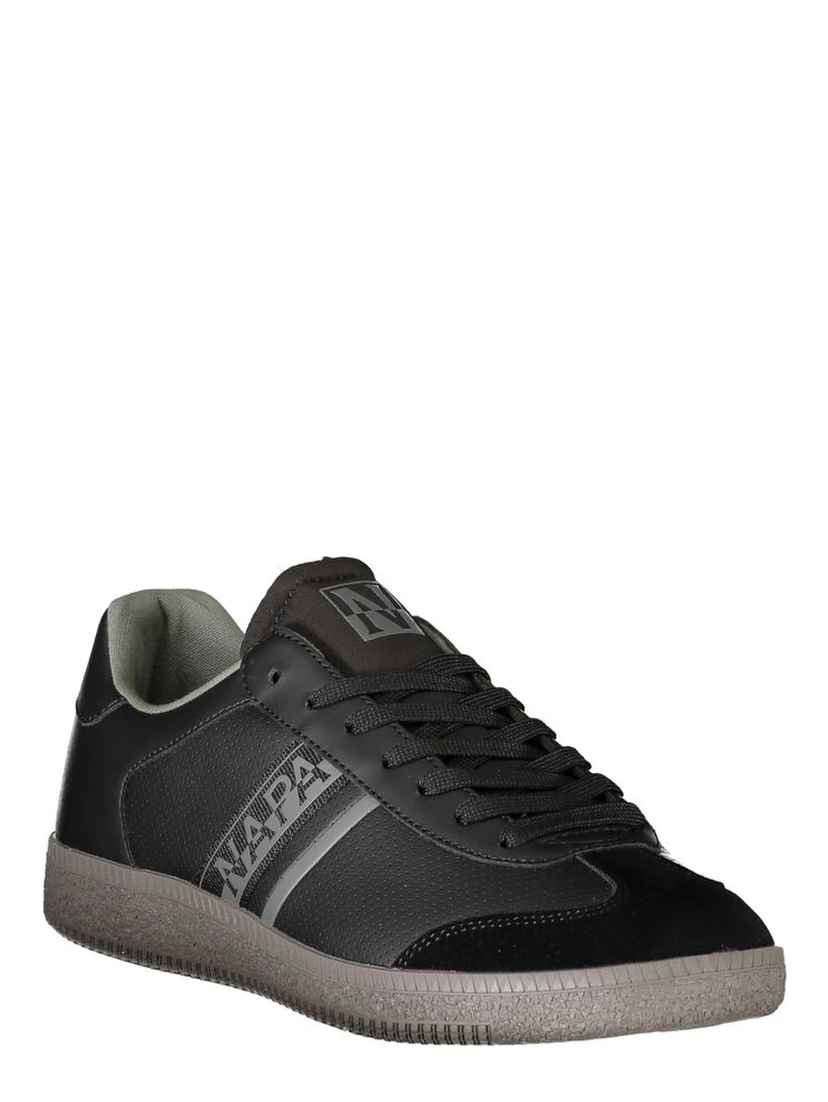 Men's Black Polyester Sneakers