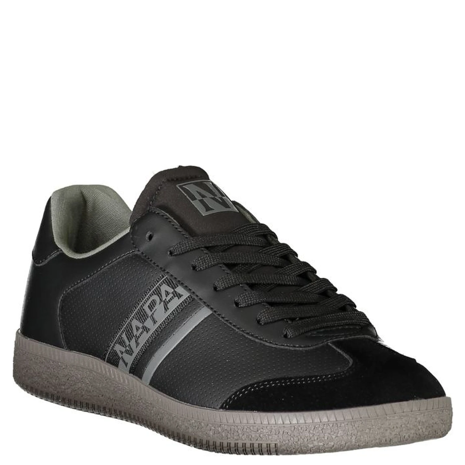 Men's Black Polyester Sneakers