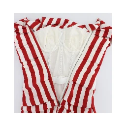 Red White Silk Stretch Dress