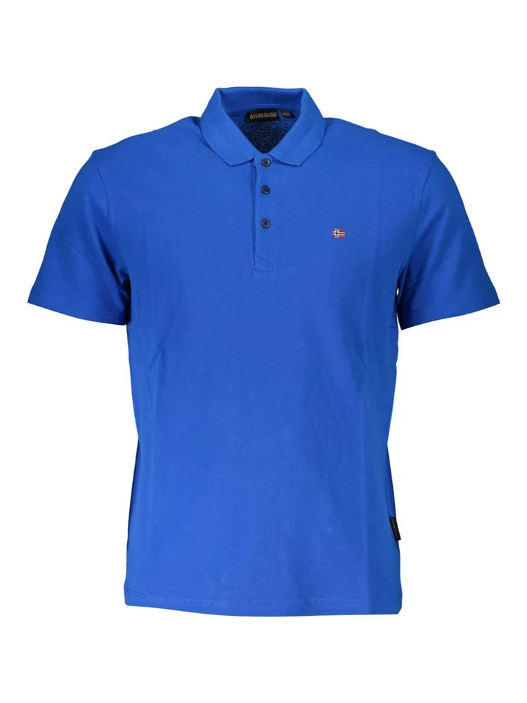 Blue Cotton Polo Shirt