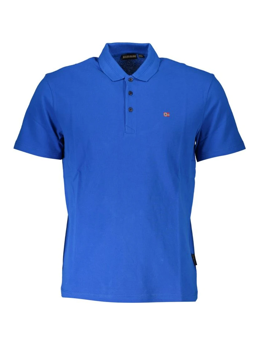 Blue Cotton Polo Shirt
