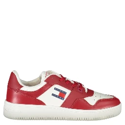 Low-top sneakers in a red and white colorway