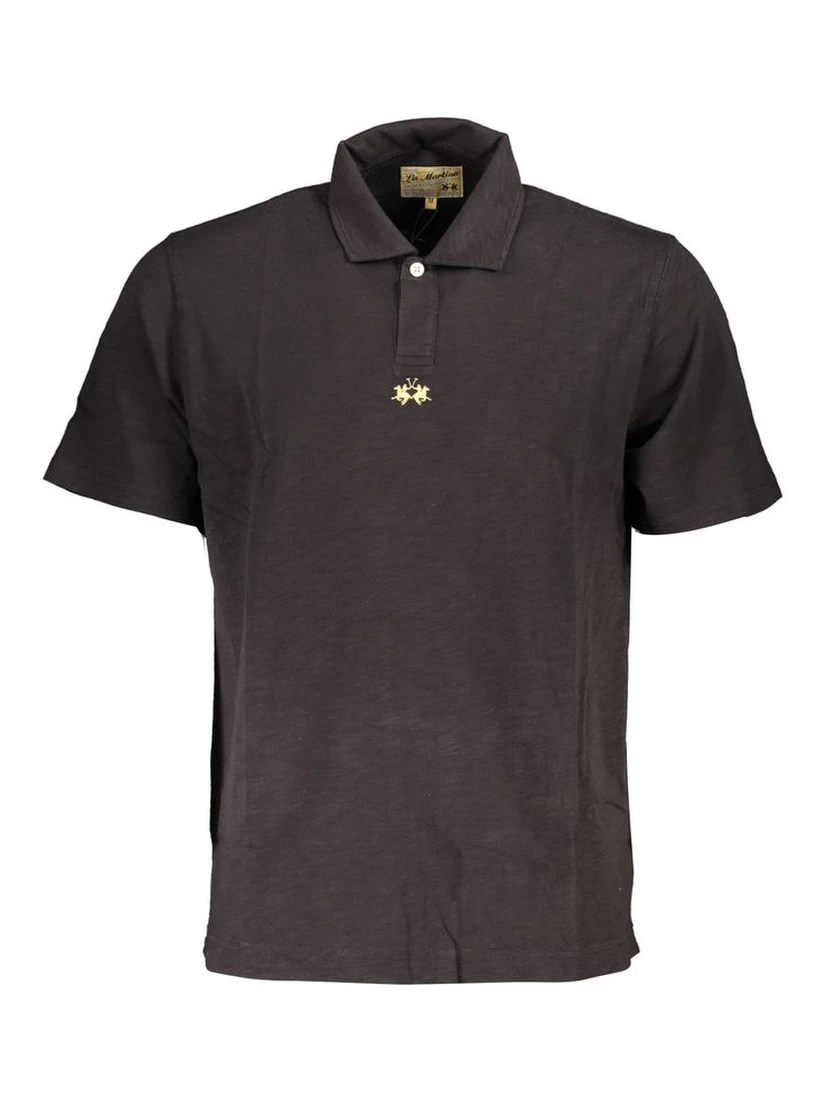 Black Cotton Polo Shirt