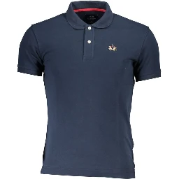 Blue Cotton Polo Shirt