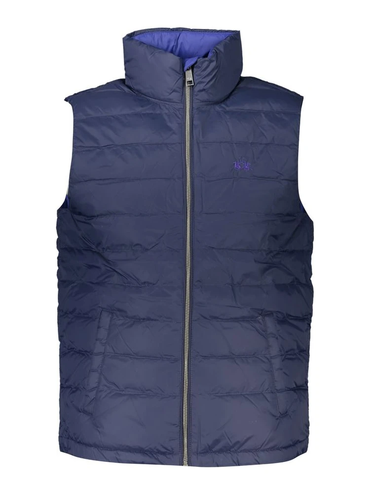 Blue Polyamide Sleveless Jacket