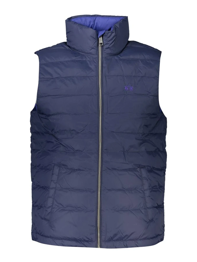 Blue Polyamide Sleveless Jacket