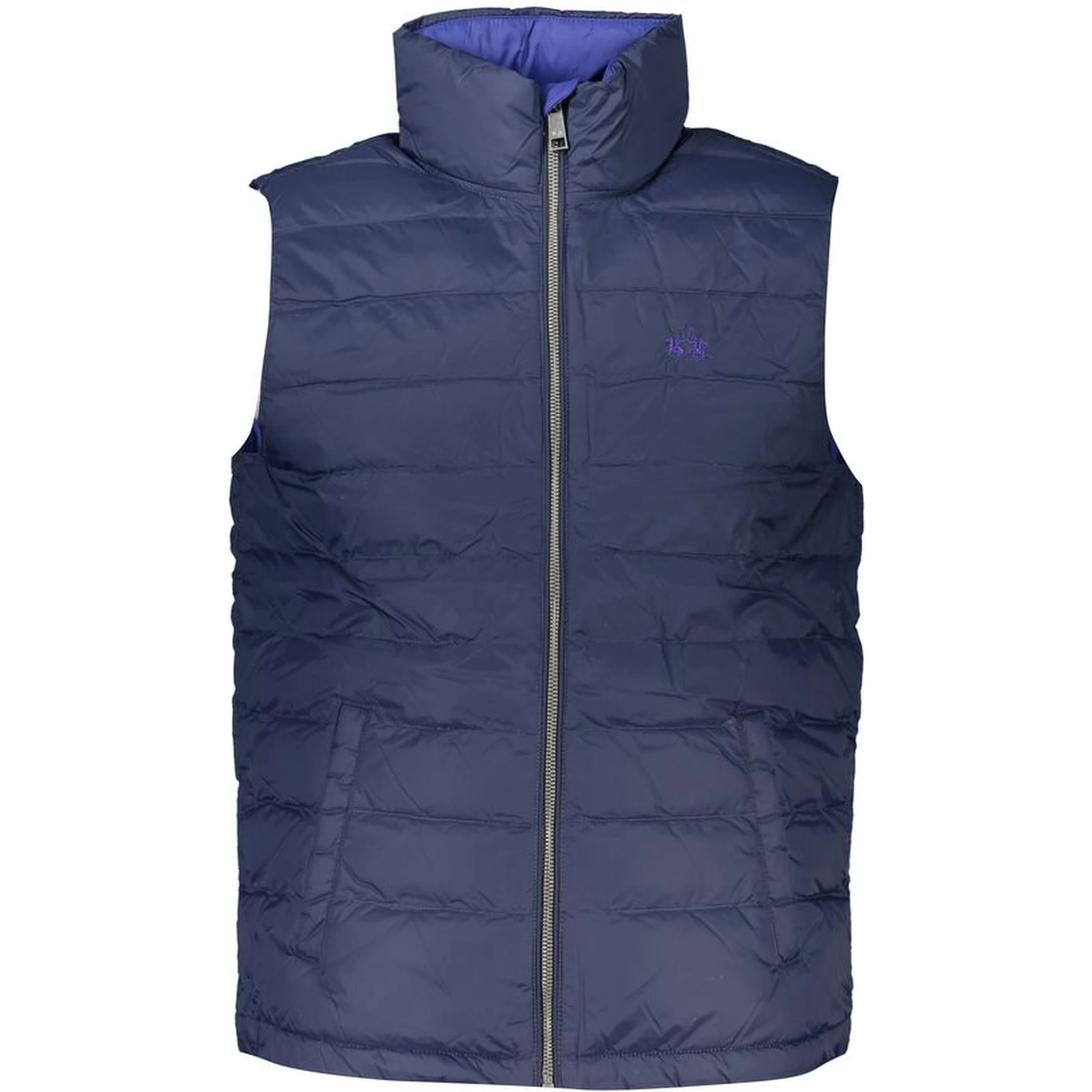 Blue Polyamide Sleveless Jacket