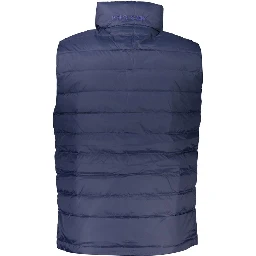 Blue Polyamide Sleveless Jacket