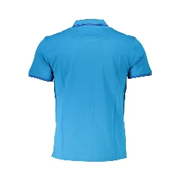 Blue Cotton Polo Shirt