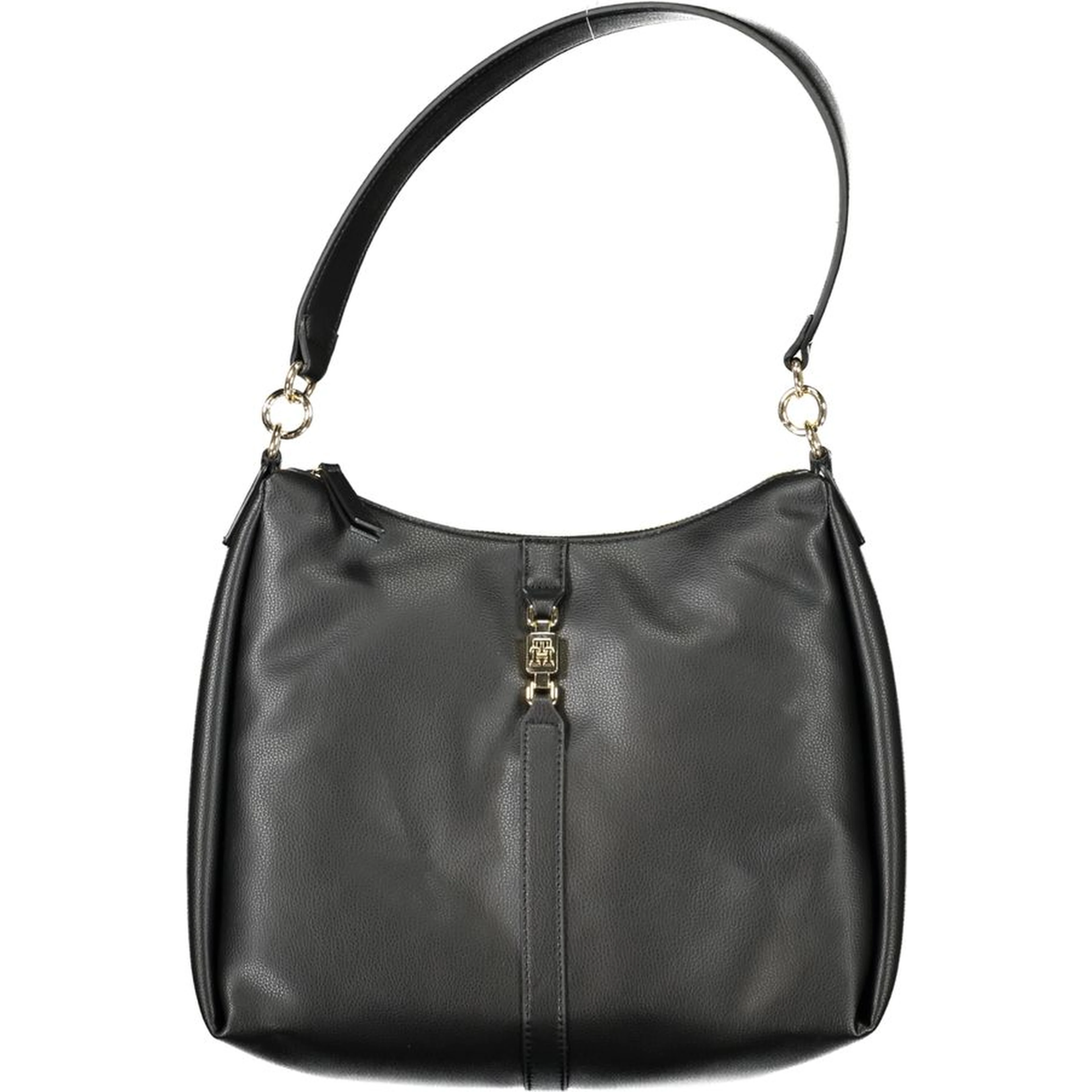 Black polyester shoulder bag