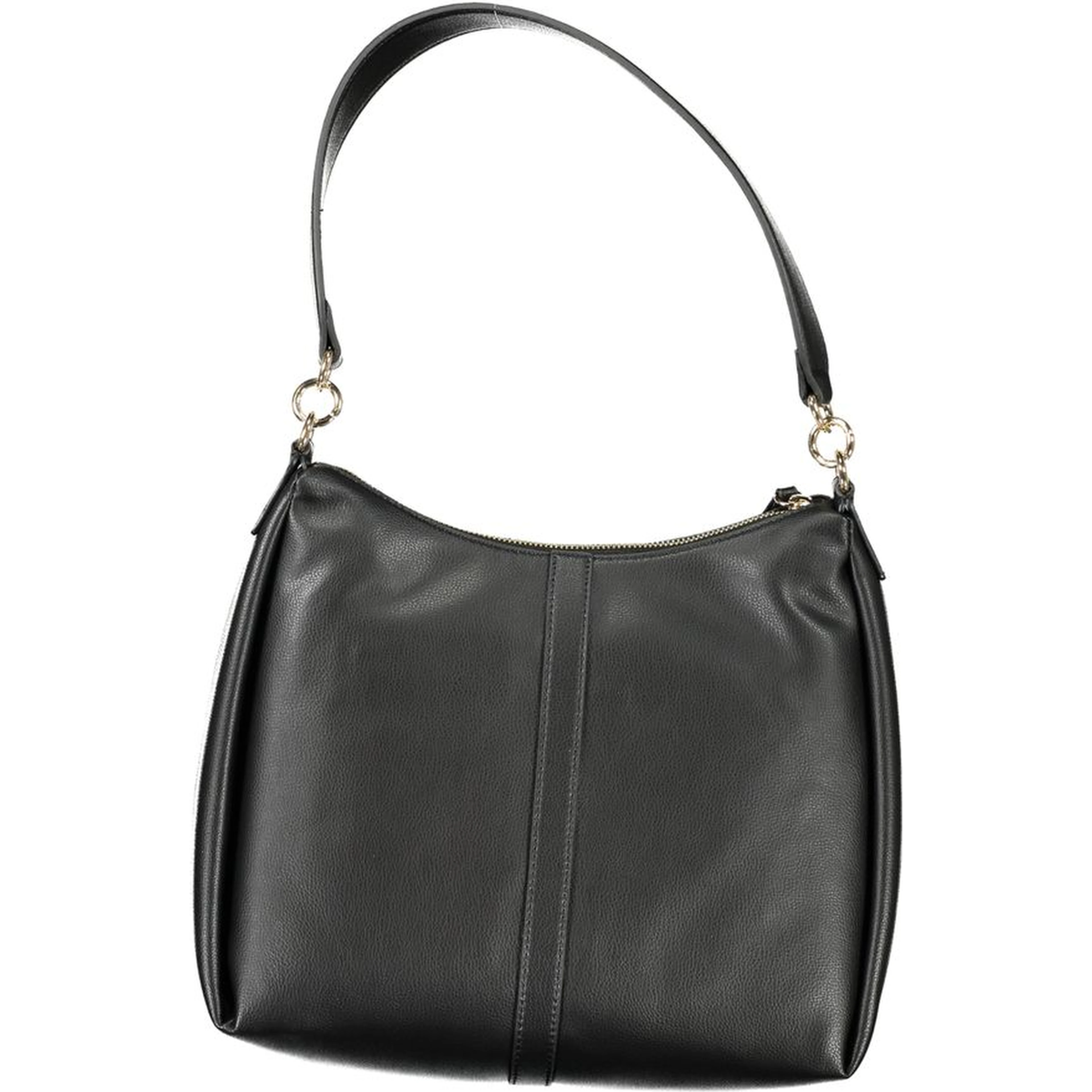 Black polyester shoulder bag