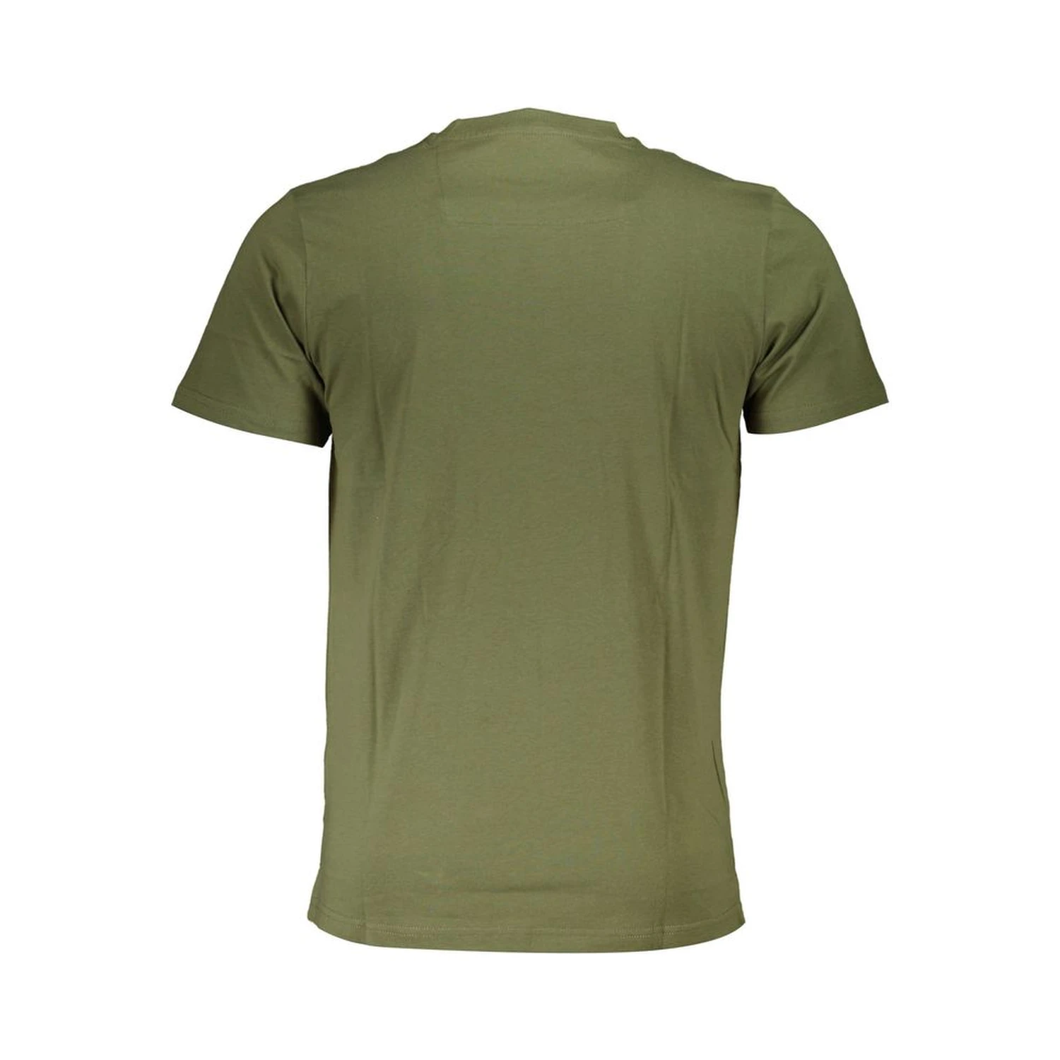 Military green cotton t-shirt with a large tiger logo print