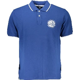 Blue Cotton Polo Shirt