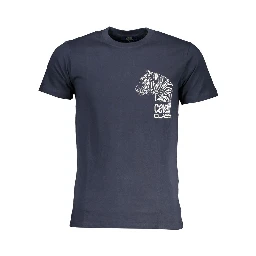 Short-sleeve crewneck t-shirt with a white tiger head motif