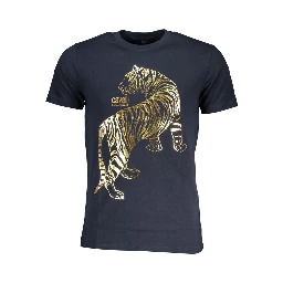 Navy blue graphic logo print t-shirt