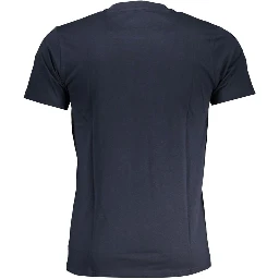 Navy blue graphic logo print t-shirt