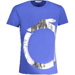 Blue Cotton Men's T-Shirt