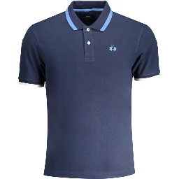 Blue Cotton Polo Shirt