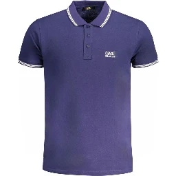 Blue Cotton Polo Shirt