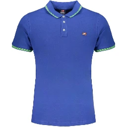 Blue Cotton Polo Shirt