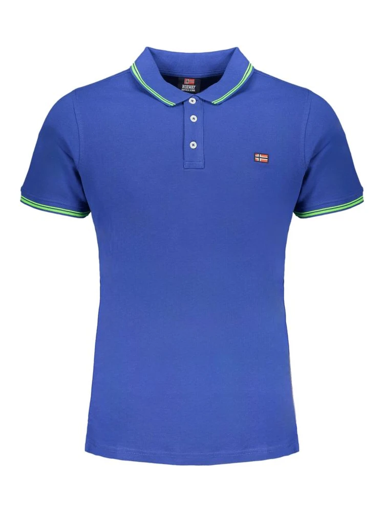 Blue Cotton Polo Shirt