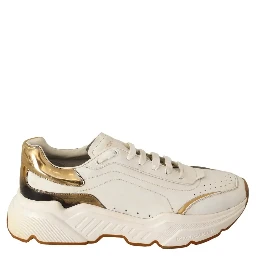 White Gold Leather Sport DAYMASTER Sneakers Shoes